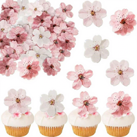 Kertas Beras Ketan yang Dapat Dimakan Motif Bunga Sakura 5 Lembar Dekorasi Kue yang Dapat Dicetak untuk Kue Digital