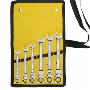<b>12</b> Pieces Metric Flex-Head <b>Ratchet</b> Wrench Set, 8-19mm Combination Ratcheting Spanner Kit for Mechanics - Product Image 2