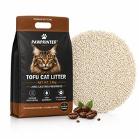 Litière pour chat en amidon de maïs durable avec logo personnalisé, emballage écologique, agglomération rapide, faible teneur en poussière