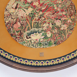 Pintura Decorativa Tallada en Cobre, Mural Circular <span class=keywords><strong>de</strong></span> Madera Maciza <span class=keywords><strong>de</strong></span> Calabaza, Adecuado para Entrada Orientada a la Puerta y para Regalo - Product Image 2