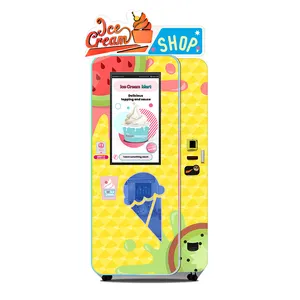 Haloo Conception Personnalisée Écran Tactile Crème Glacée Molle Style Distributeur Automatique Aliments Glacés Machine à Yaourt Machine à Smoothie