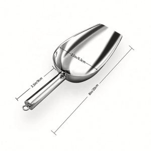 Pala para Hielo de Acero Inoxidable Plateado con Logotipo Personalizado, Accesorios de Bar de Alta Resistencia para Máquinas de Hielo y Uso Alimentario - Product Image 2