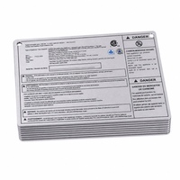 Plaque signalétique métallique en aluminium imprimée et gravée au laser avec support adhésif pour l'identification des équipements industriels