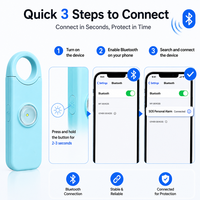 Alarme de sécurité personnelle Bluetooth avec appel d'urgence, sirène puissante et lumière clignotante pour la sécurité des femmes en extérieur