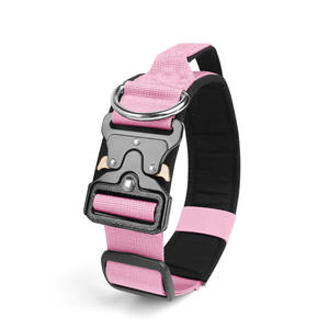 Nouveau collier pour chien en polyester doux, élégant et moderne - Anti-morsure, rivets tactiques, motif uni, imperméable, réglable, confortable - Product Image 5