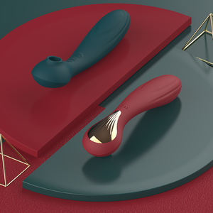 Masajeador de estimulación dual con función de succión USB recargable cuerpo seguro diseño de silicona vibromasseur de alta calidad - Product Image 6