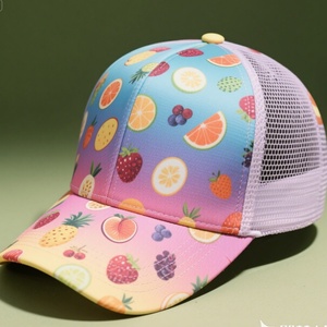Gorras de Béisbol Personalizadas al por Mayor, Deportivas, de Malla, de 5 Paneles, con Impresión Digital, Bordado 3D de Frutas, para Adultos - Product Image 2