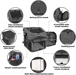 حقيبة مقاومة للماء ومستدامة ، كلب دراجة قابلة للتوسيع والسفر القط - Product Image 4