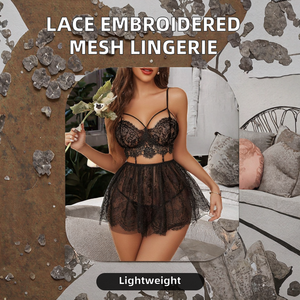 Женское соблазнительное Сетчатое платье, кружевная юбка с вышивкой, нижнее белье - Product Image 3