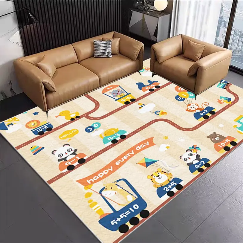 Cartoon Children's Living Room Bedroom Carpet Bedside Game Reading Soft and Thick Cute Anti slip Baby Crawling Floor Mat