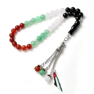 YS372 Palestine Prayer Beads Palestinian Products Jewelry With Map Flag Color Free Palestinian Tasbeeh Palestine Rosary Beads