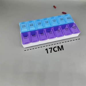 Wholesale 14 Compartment Double Row Cross Plastic Pill <b>Box</b> Portable Medicine Organizer Pills Vitamins Jewelry <b>Storage</b> for Travel - Product Image 5