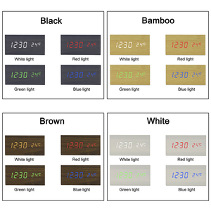 Emaf Trang Trí Nội Thất Cube Preciser Chức Năng Bằng Gỗ Bảng Bàn Đồng Hồ Báo Thức Trẻ Em Bằng Gỗ Bảng Nhiệt Độ LED Kỹ Thuật Số Đồng Hồ Báo Thức - Product Image 6