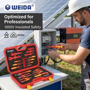 WEIDA 18PCS VDE 1000V Insulated Tool Kit IEC 60900 Certified High Voltage Electrician Repair <b>Set</b> WH07317 IEC 60900 2018 Complian - Product Image 5