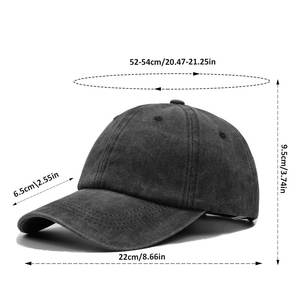Vente en gros de garçons et filles Chapeau d'extérieur en coton délavé Casquette de baseball pour enfants personnalisée OEM ODM Casquette de sport rétro vintage pour enfants - Product Image 5