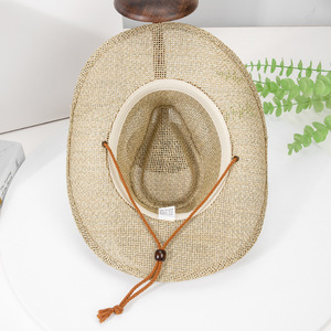 Sombrero de Paja para Mujer, Ala Ancha, Estilo Vaquero, Transpirable, Protección Solar, Estilo Y2K, Tejido a Mano, 56-58CM, Sombrero de Copa para Mujer Adulta - Product Image 4
