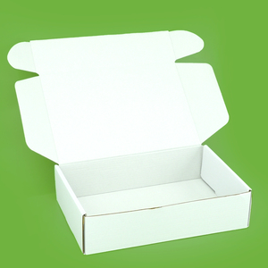 Boîtes d'expédition pliables en papier kraft recyclable, boîtes à rabat blanc, boîtes en carton ondulé - Product Image 5