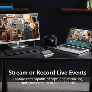 Tarjeta <span class=keywords><strong>de</strong></span> Captura <span class=keywords><strong>de</strong></span> Video Externa UC3200HS-PLUS 4K30 HDMI 1080P60 SDI para Grabación <span class=keywords><strong>de</strong></span> Juegos <span class=keywords><strong>de</strong></span> PS5 y <span class=keywords><strong>Xbox</strong></span> con Baja Latencia y UVC - Product Image 2