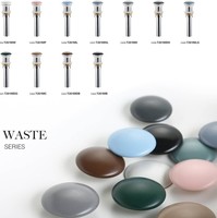Tapón de cerámica para fregadero, tapón de latón con botón de cerámica para cocina y baño, color mate