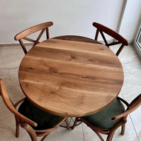 Well Amérique du Sud table en noyer forme vivante naturelle bord supérieur table à manger en dalle de bois de pin