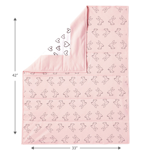 Bộ Trải Giường Cũi Cho Bé Gái, Bộ Đồ Giường Cũi 100% Cotton Hữu Cơ In Hình Khu Vườn Thỏ - Product Image 3