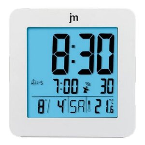 Sveglia JUSTAMINUTE Multifunzione radiocontrollata Bianco JD9035B - Product Image 1