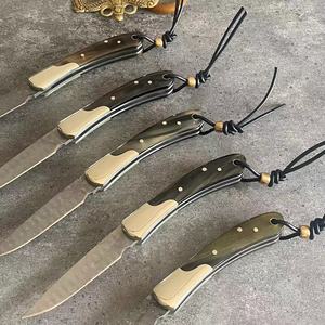 WZ132R manico in osso di Yak in acciaio damasco coltello da tasca per adulti coltello da campeggio - Product Image 4