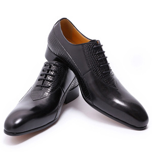 Zapatos Oxford de Cuero Genuino para Hombre, con Cordones, Punta en Pico, Clásicos de Moda de Lujo, para Negocios, Oficina, con Entresuela de PU, para Primavera, Verano e Invierno - Product Image 4