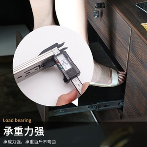 Correderas de acero inoxidable Baina Hardware de tres secciones con rodamientos de bolas silenciosos para cajones y gabinetes de muebles - Product Image 2