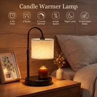 Lampe chauffe-bougie en lin naturel, réglable en hauteur et en luminosité, sans flamme, style maison, idéale pour les cadeaux de fêtes