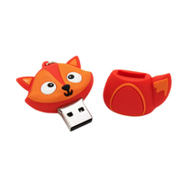 Flashdisk USB PVC Bentuk Rubah Kartun USB 2.0/3.0 Portabel Hadiah Kustom