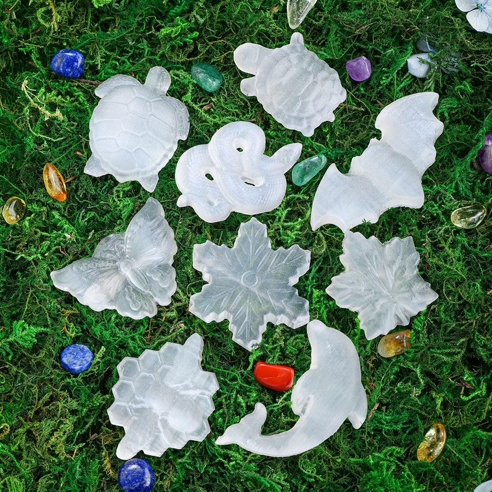 Punta Di Cristallo Di Selenite Naturale - Altezza 12 Cm, Larghezza 3 Cm, Per Chakra Corona