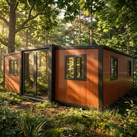 Cabine Modulaire Pliable à Double Aile en Acier à Panneaux Sandwich, Éco-énergétique, 40 pieds, pour Bureau à Domicile Écologique