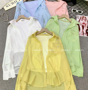A339 Lightweight, Cool Summer Sheer Chiffon <b>Shirt</b> with Matching Tank Top – Perfect for <b>Beach</b> & Travel Wholesale - Product Image 2