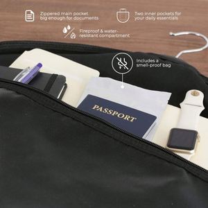 Sac de transport ignifuge et étanche avec compartiment secret pour documents et objets de valeur, pochette zippée dissimulée - Product Image 5