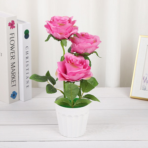 Rosas Artificiales Yiwu Datuo Florist, Juego de 3 Piezas, 20x30 cm, para Decoración del Hogar, Bodas, Plantas en Maceta - Product Image 3