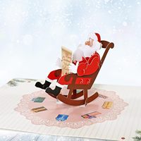 Carte de vœux de Noël pop-up 3D découpée, imprimée 4 couleurs, en papier verni mat, 5x7 pouces, motif Arbre, Camion, Père Noël