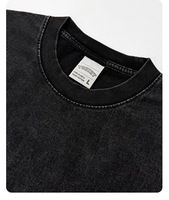 T-shirt unisexe coupe boxy légèrement ajustée, personnalisable, en coton 260 GSM, délavé à l'acide, avec impression à la demande et broderie graphique