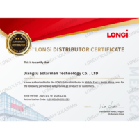 لوح شمسي LONGi Hi-MO 6 أسود بالكامل طراز LR5-54HTB بقدرة 440-450 واط، تقنية نصف الخلية T، 445 واط مع قدرة OEM، نوع PERC زجاج واحد