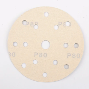 Disques de ponçage personnalisables de 125 mm/5 pouces, 8 trous, en oxyde d'aluminium rouge, avec support en papier abrasif en fibre, pour le polissage <span class=keywords><strong>du</strong></span> bois et de la pierre, OEM - Product Image 4