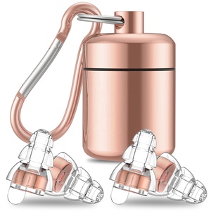 24db 2 paires de bouchons d'oreilles en silicone personnalisés pour musiciens, réduction du bruit de concert, filtre et étui pliable, protection auditive - Product Image 2