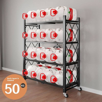 Étagère de rangement multifonction pliable en acier au carbone robuste à 3/4/5 niveaux pour l'organisation de la cuisine et de la maison (vente en gros)