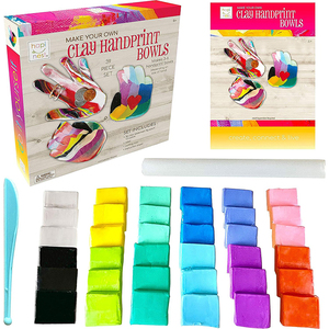 DIY Make Your Own Clay Handprint Bowls Craft Kit for Kids Boys and Girls