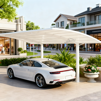 Abri de voiture autoportant de luxe moderne en alliage d'aluminium, imperméable et durable, pour protection extérieure des véhicules résidentiels