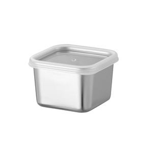 Bol à sauce carré en acier inoxydable 304, sauce tomate, 180 ml/6 oz, design créatif, récipient avec couvercle, étanche, hermétique, plat à sauce - Product Image 5