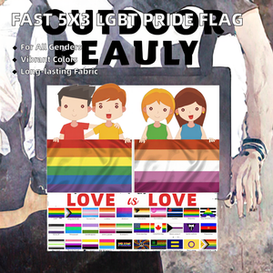 5 х3 фута полиэстер LGBTQ Радужный Флаг Гордости быстрая доставка в наличии для автомобильных и страховых конечных пользователей - Product Image 3