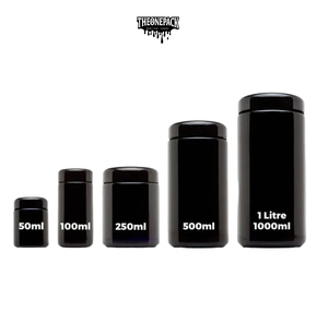 カスタムロゴ入り防臭UVガラスジャー マットブラック 100ml 丸型ガラスジャー 花のつぼみ ムーンロック包装 ガラスジャー ステッカー付き - Product Image 4