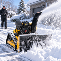 Souffleuse à neige à chenilles 1080 mm à moteur essence pour déneigement municipal, performance fiable, télécommandée