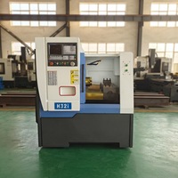 Tour CNC horizontal multifonctionnel compact H32 à broche unique, lit plat, usage moyen, avec rail de guidage linéaire, automatique
