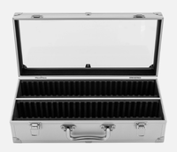 Boîte de rangement en aluminium pour 50 pièces de monnaie, avec 2 compartiments, pour 4 pièces certifiées PCGS NGC